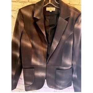 Kate Rosy Notched‎ Collared Black/Gray Patterned Women's Blazer Jacket Size Med